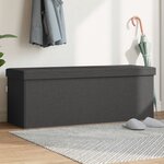 vidaXL Banc de rangement pliable gris foncé faux lin