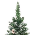 vidaXL Sapin de Noël artificiel mince avec support 210 cm PVC