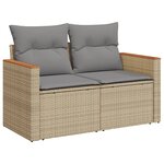 vidaXL Salon de jardin et coussins 10 Pièces mélange beige résine tressée