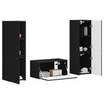 vidaXL Ensemble meuble TV 5 Pièces Noir Bois d'ingénierie