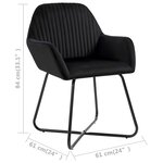 vidaXL Chaises à manger lot de 2 Noir Velours