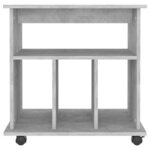 vidaXL Armoire à roulettes Gris béton 60x45x60 cm Bois d’ingénierie