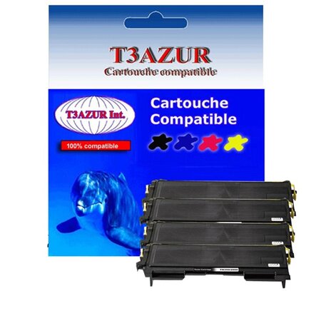 4 Toners compatibles avec Brother TN2000, TN2005 pour Brother HL2050, HL2070N - 2 500 pages - T3AZUR