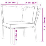 vidaXL Chaise de jardin avec coussins gris 76x76x79 cm acier