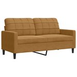 vidaXL Ensemble de canapés 2 Pièces avec coussins Marron Velours