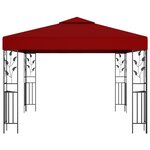 vidaXL Belvédère 3x3 m Rouge bordeaux