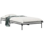 vidaXL Cadre de lit sonoma gris 75x190 cm bois d'ingénierie et métal