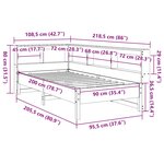 vidaXL Lit bibliothèque sans matelas cire marron 90x200 cm pin massif