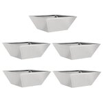 vidaXL Pot de jardin en forme de bol 5 Pièces Argent 40 x 40 x 15 cm