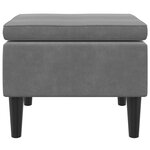 vidaXL Tabouret avec pieds en bois Gris foncé Velours
