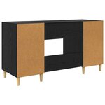 vidaXL Bureau avec porte Chêne noir 140 x 50 x 75 cm Bois d'ingénierie