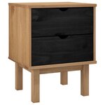vidaXL Table de chevet OTTA Noir 45 x 39 x 57 cm Bois de pin massif
