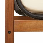vidaXL Banc de jardin avec coussin noir résine tressée acacia