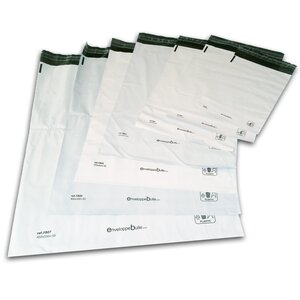 Lot de 100 Enveloppes plastiques blanches opaques FB07 - 450x550 mm