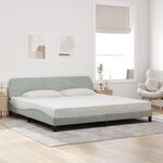 vidaXL Cadre de lit Dover gris clair 200x200 cm velours