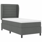 vidaXL Lit à ressorts avec matelas Gris foncé 90 x 190 cm tissu