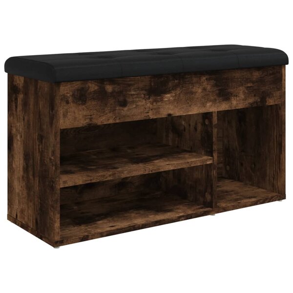 vidaXL Banc à chaussures chêne fumé 82x32x45 5 cm bois d'ingénierie
