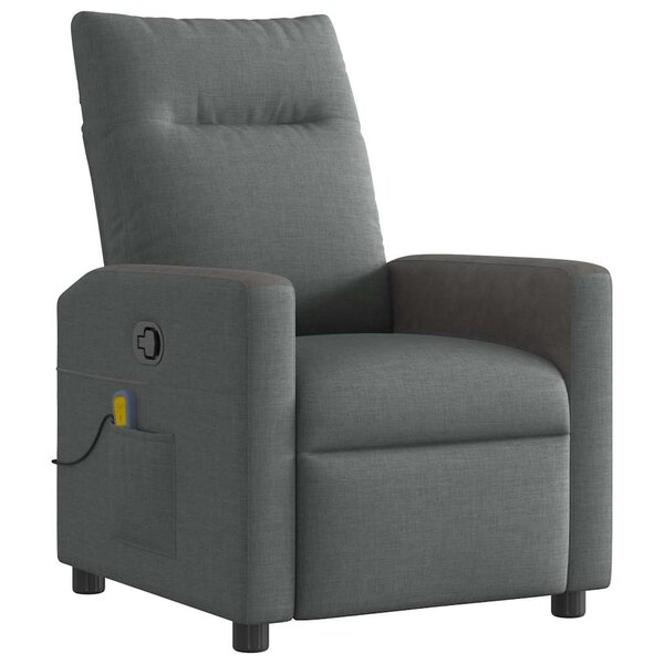 vidaXL Fauteuil de massage inclinable Gris foncé Tissu