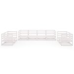vidaXL Salon de jardin 8 Pièces Blanc Bois de pin massif