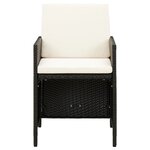 vidaXL Jeu de chaise et tabouret de jardin 4 Pièces Résine tressée Noir