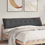 vidaXL Coussin de Dos Gris foncé 200 x 50 cm Tissu en velours côtelé