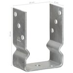 vidaXL Piquets de clôture 6 Pièces Argenté 10x6x15 cm Acier galvanisé