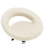 Chaise fauteuil siège de travail roulante similicuir crème 02_0024076