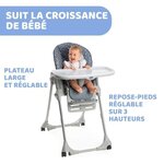 Chaise Haute Polly Easy - CHICCO - Réglable - Gris - Mixte