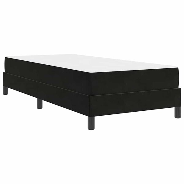 vidaXL Lit boxspring avec matelas Noir 80 x 220 cm Velours
