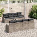 vidaXL Ensemble de canapé de jardin Gris 55 x 55 x 37 cm polyrotin