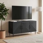 vidaXL Meuble TV Noir 99 x 34 5 x 50 cm Bois d'ingénierie
