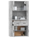 vidaXL Buffet haut Gris béton Bois d'ingénierie