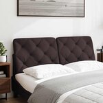 vidaXL Coussin de tête de lit marron foncé 120 cm tissu