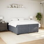 vidaXL Sommier à lattes de lit et matelas Gris foncé 200x200cm Velours