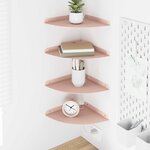 vidaXL Étagère flottante avec étagère 4 Pièces Rose 24 x 24 x 2 cm