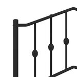 vidaXL Tête de lit métal noir 180 cm