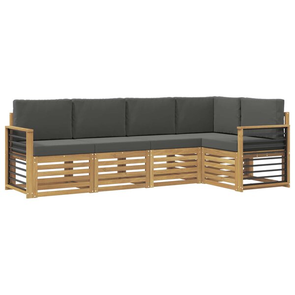 vidaXL Ensemble de canapés d'extérieur 5 pc Blanc et anthracite