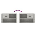 vidaXL Armoire à chaussures Gris béton 80x35x45 cm Bois d'ingénierie