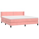 vidaXL Sommier à lattes de lit avec matelas Rose 180x200 cm Velours