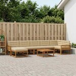 vidaXL Ensemble de canapés d'extérieur 8 Pièces Naturel et Beige