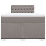 vidaXL Sommier à lattes de lit avec matelas Taupe 120x200 cm Tissu