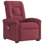 vidaXL Fauteuil inclinable de massage Rouge bordeaux Tissu