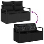 vidaXL Ensemble de canapé de jardin avec coussin 6 Pièces Noir