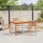 vidaXL Ensemble de salle à manger pour jardin 5 Pièces Beige Poly rotin
