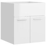 vidaXL Ensemble de meubles de salle de bain Blanc brillant Aggloméré