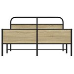 vidaXL Cadre de lit en métal sans matelas chêne sonoma 150x200 cm