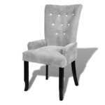 vidaXL Fauteuil Argenté Velours