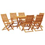 vidaXL Ensemble de salle à manger pour jardin 7 pc Marron
