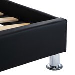 vidaXL Cadre de lit avec LED Noir Similicuir 90x200 cm