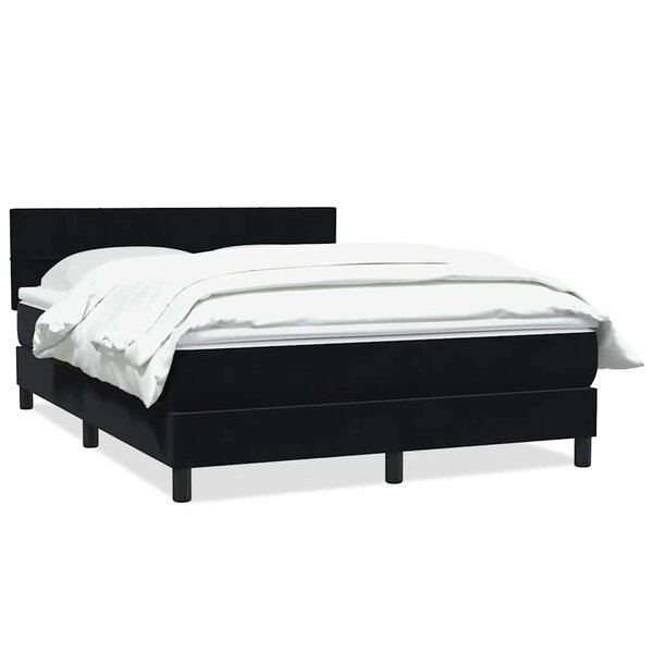 vidaXL Sommier à lattes de lit avec matelas noir 160x210 cm velours